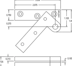 Brusso Brass Offset Pivot Hinge L-97