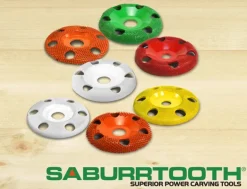 Saburrtooth Flat Faced Shaping Wheel - 4'' Sanding Disc with Holes