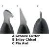 Veritas Template Groove Cutter, Inlay Chisel and Pin Awl